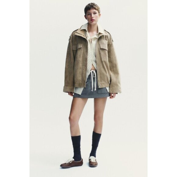 ZARA SUEDE LEATHER JACKET - Picture 1 of 11